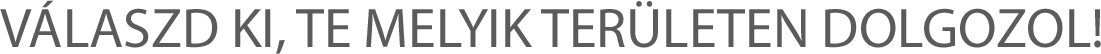 V&aacute;laszd ki, Te melyik ter&uuml;leten dolgozol!